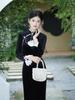 2025 Retro Velvet Long Cheongsam - Old Shanghai Socialite Style