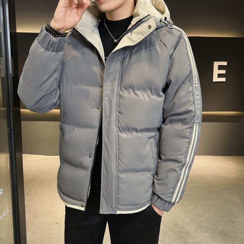 M-8XL Cotton Clothing Men's Winter Loose Waterproof Thickened Cotton Jacket Leisure Short Section Bread Clothing Hooded Cotton Coat Fashion Casual