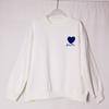 Pure Cotton Washed Terry round Neck Pullover Long sleeve Hoodie Women Loose Casual Love Embroidery Lazy off Season Clearance