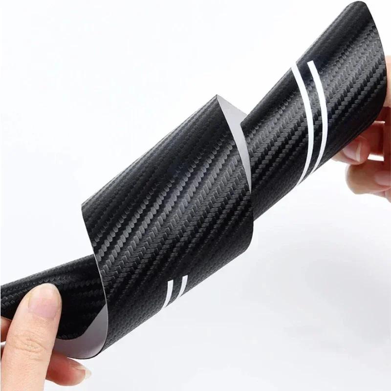 Carbon Fiber Car Door Sill Anti Kick Sticker Rear Bumper Trunk Scratch Guard Decals For Ford F150 Logo Exterior Accessories