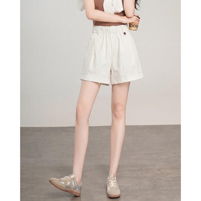 TERRE BLEUE Women s High-Waist A-Line Casual Shorts M