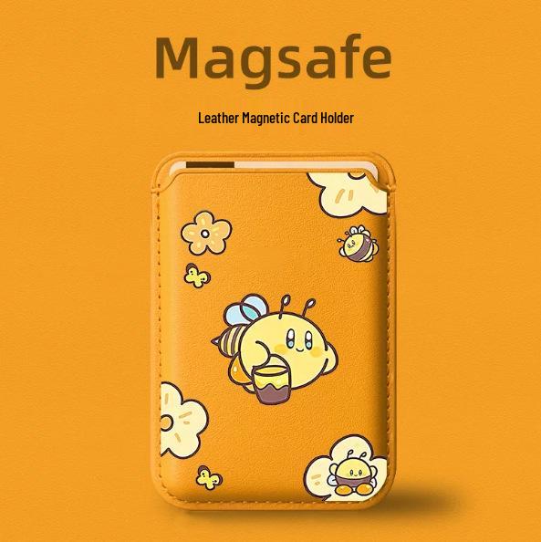 Little Bee MAGsafe-Compatible Magnetic Leather Card Holder for iPhone