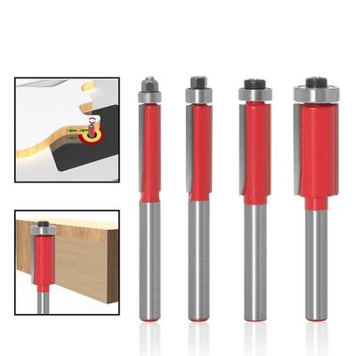 1/4pc wykończenia frez z łożyskiem do szablonu drewna wzór Bit frez z węglika wolframu do drewna 6mm 1/4 cala Shank