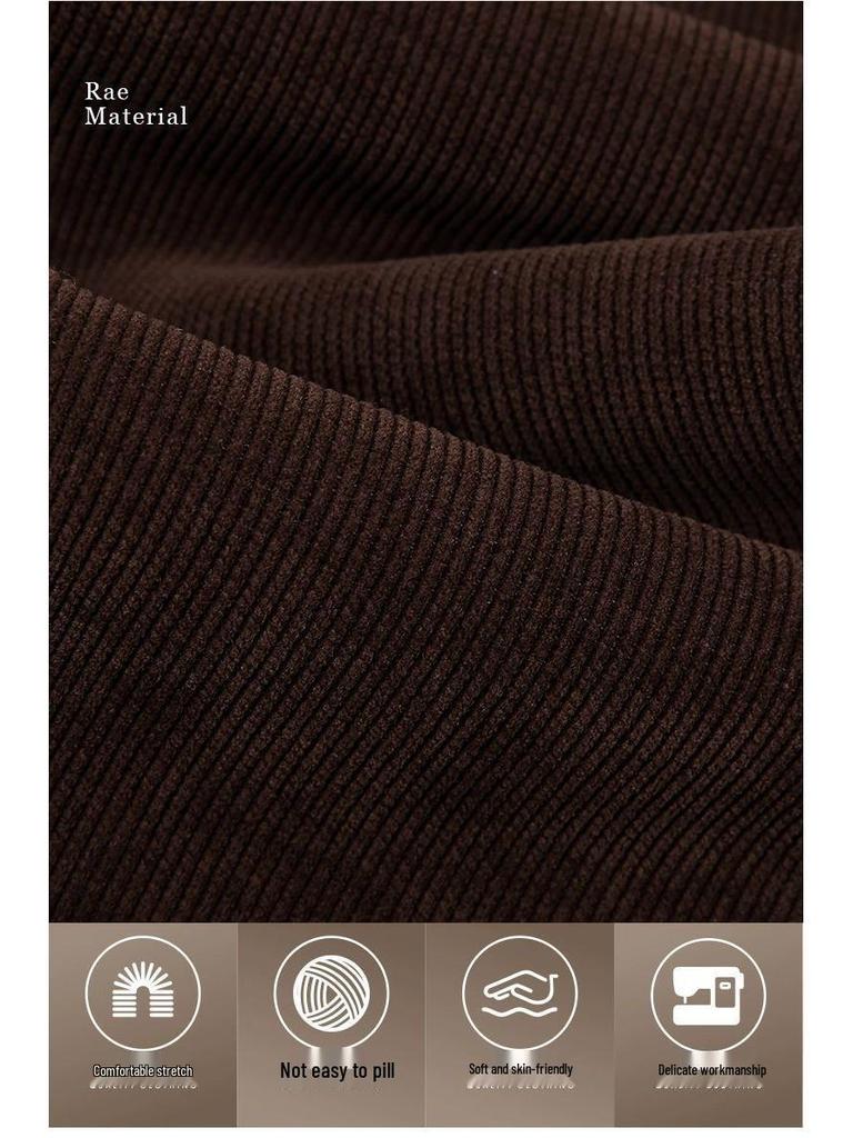 Mom's Corduroy Pants: Spring & Autumn Long, Middle-Aged & Elderly, Grandma's Winter Cotton Plus Velvet, Loose Fit, Large Size.