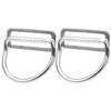 2Pcs Weight Belt Keeper Stopper Bent D Ring with Buckle Stainless Steel Diving Webbing Climbing Harness Accessories