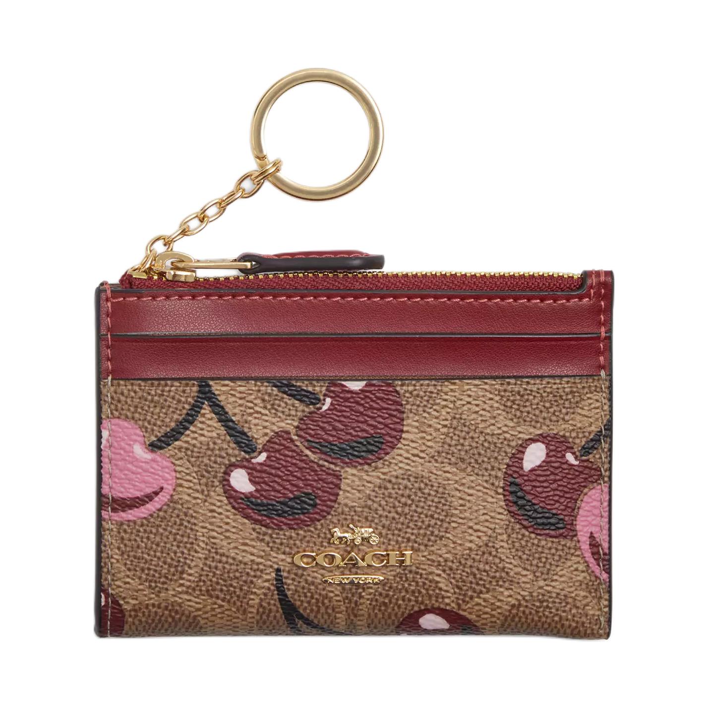 

Новый тонкий чехол для ID COACH из канвы с покрытием, мини-картхолдер для женщин, бежевый/мультиколор CZ462-IMTAM 10.9*1.5*8.1CM