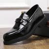 Platform Leather Shoes Men's British Tide Business Dress Shoes Heightening Hair Stylist Men's Shoes Big Head Round Head
