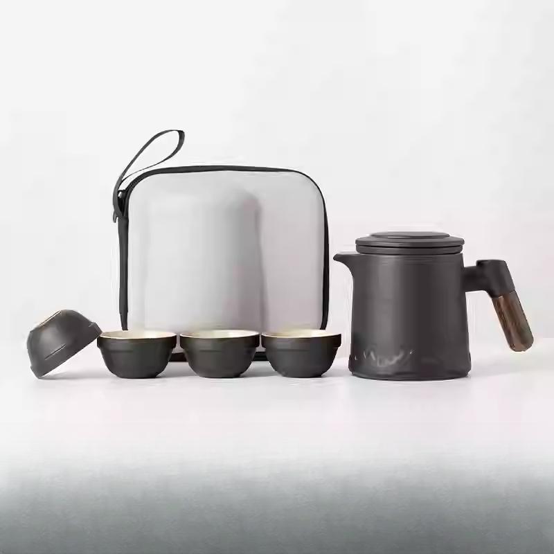 Portable Travel Tea Set Outdoor Portable Kung Fu Brewing Teapot Teacup Small Set Easy Camping Business Trip