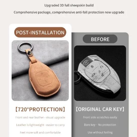 Leather Car Remote Key Case Cover for GAC Trumpchi GS4 GM8 GA3 GA6 SGS7 GA4 GS5 GS3 Legend GS8 Keychain Accessories