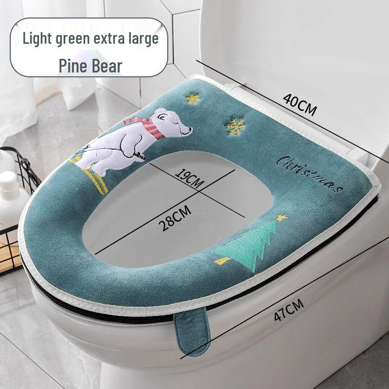 Universal Waterproof Zippered Toilet Seat Cushion - Cute, Thickened, and All-Season