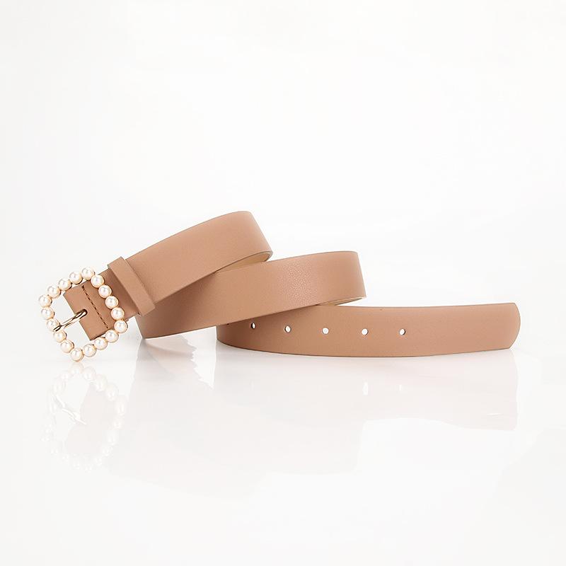 The Square-shaped Pearl Buckle Belt Is Fashionable, Versatile, Sweet and Cute. It Is A Fashionable and Elegant Decoration for Ladies