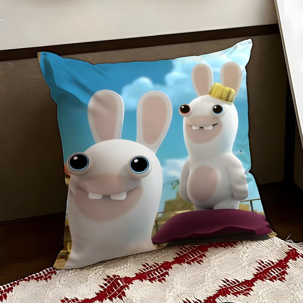 RRabbids IInvasion Cushion Cover Reversible Soft Durable Pillow Cover Home  Car MultiScene Use for Daily Comfort