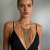Light Luxury Leisure INS Cold Wind Metal Exaggerated Triangular Multi-strand Chain Fringed Pendant Necklace