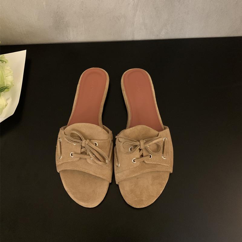 

Fashion Bailamos 2025 Summer New Women Slipper Fashion Flat Heel Ladies Elegant Slides Open Toe Outdoor Dress Sandal Shoes 39 абрикосовый