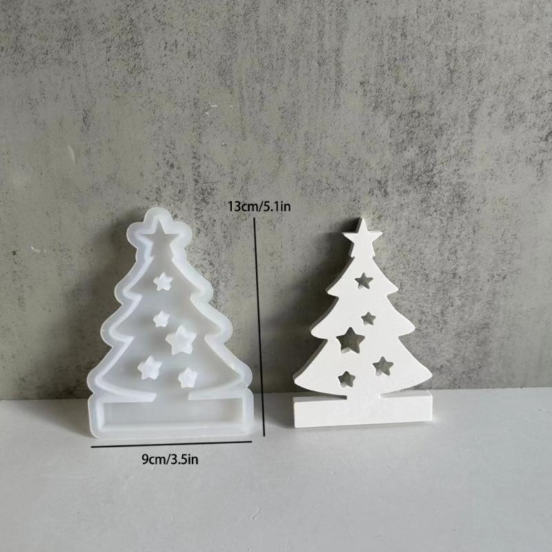 Christmas Tree Decorations Silicone Moulds Customizable Christmas Tree Candle Holder Moulds Crafts Mold for Home Decors