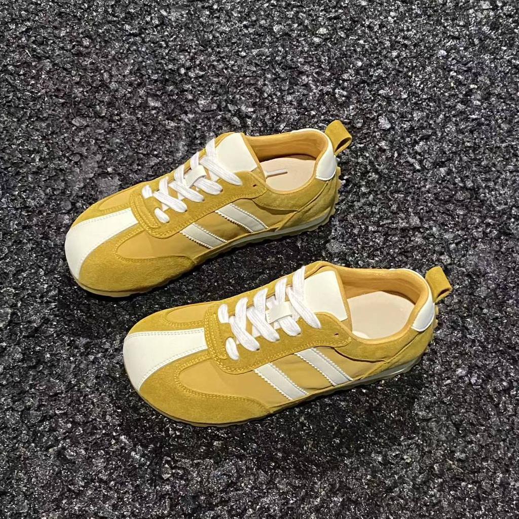 Leather Retro German Training Shoes Women's 2025 Spring and Autumn New Shoes Women's Shoes Versatile Flat-soled Sports Shoes Casual Forrest Gump Shoes