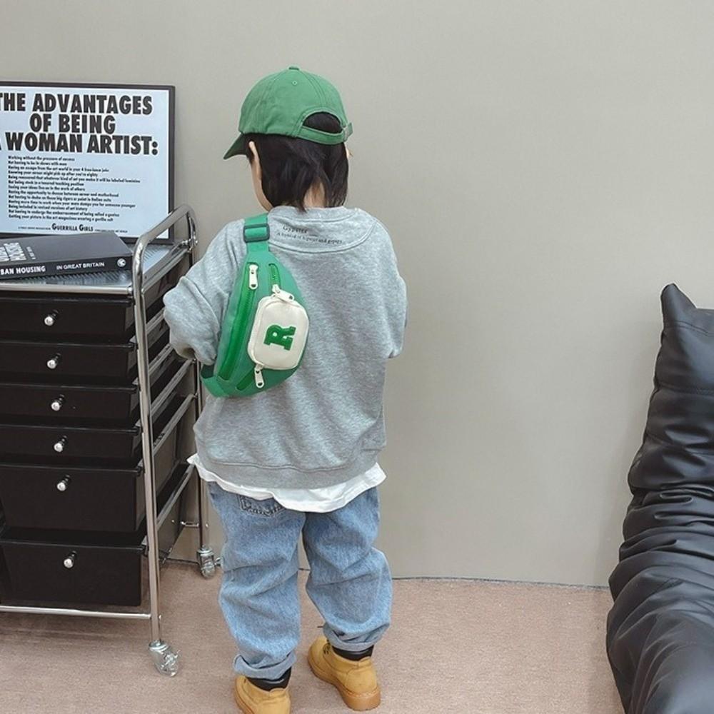 Letter Children's Waist Bag Korean Style Kids' Chest Bag Portable Kids' Shoulder Bag Girls