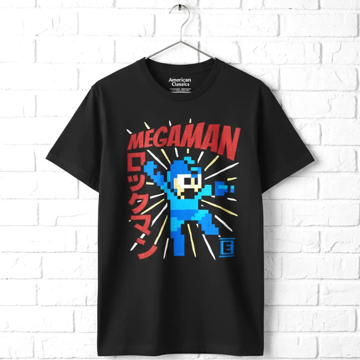 Megaman Jumping Japanese Men s T Shirt M