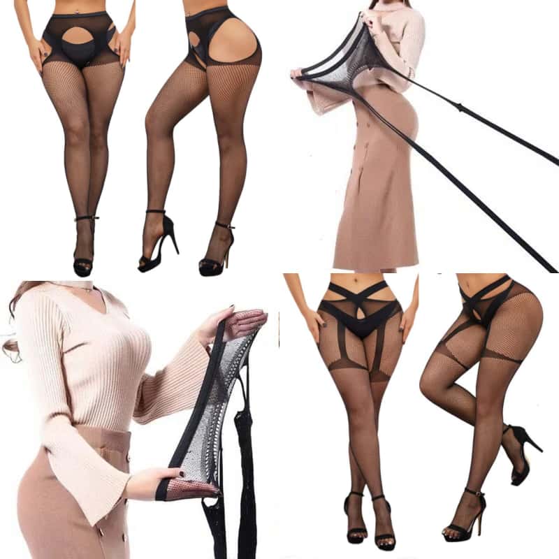 Große Plus-Size-Strumpfhose, Dessous, Damen-Spitzen-Netzstrümpfe, schwarze, sexy Leggings, hochtaillierte Mesh-Strumpfhose für Damen, 5XXXXXL