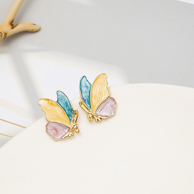 

Asymmetrical Drip Oil Butterfly Stud Earrings - Elegant & Exquisite Design