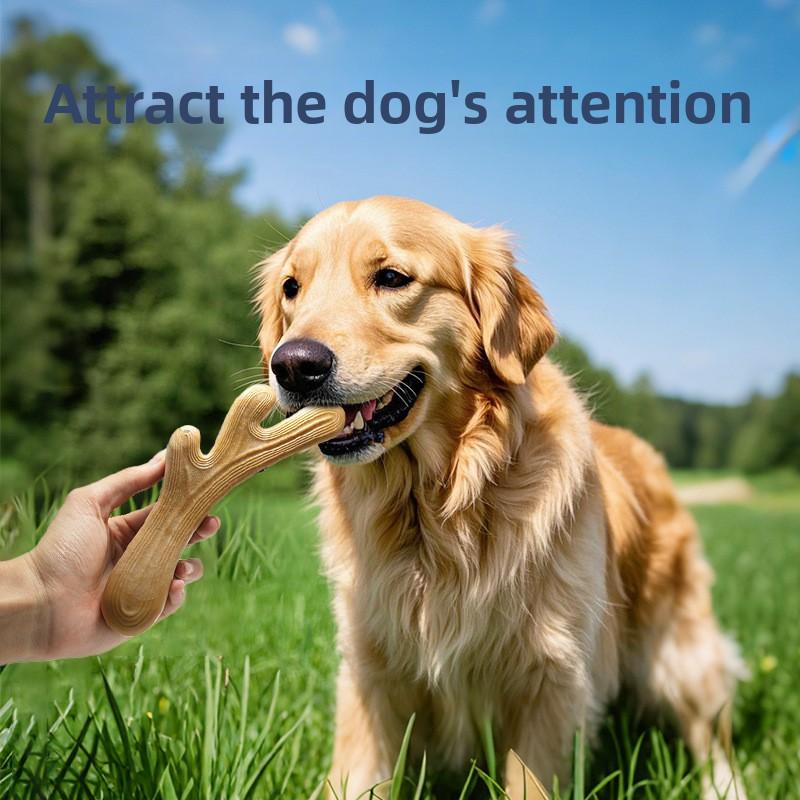 Dog Toys, Wood Powder Antler Toys, Teething Interactive Training Toys, Unbreakable and Boring Medium-sized Dog Toys
