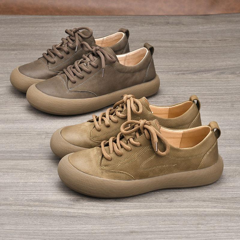 New Men's Shoes Summer Breathable Retro Frosted Leather Top Layer Cowhide Men's Casual Shoes Versatile Leather Casual Shoes