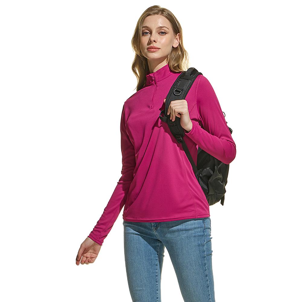 Teseulla Women'S Uv Protection Training Quarter Zip Cooling T-Shirt