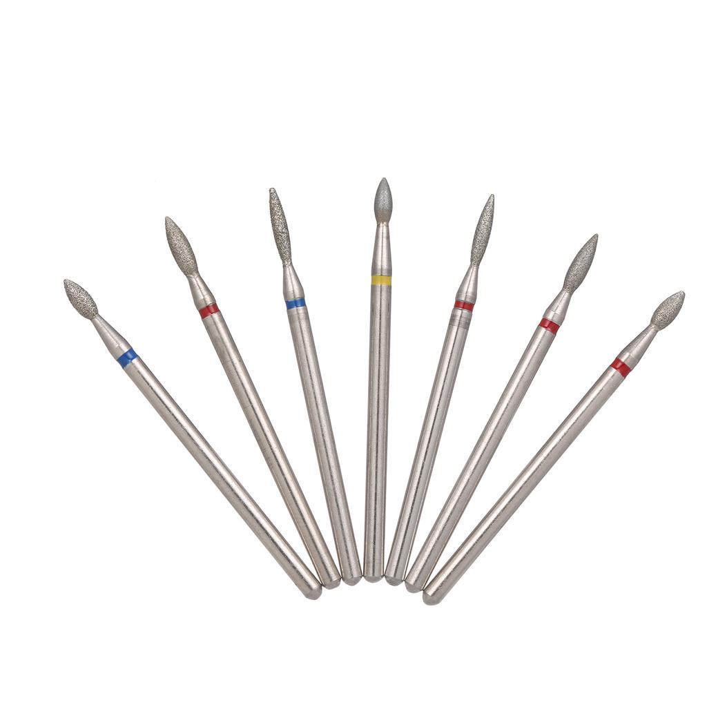 Nail Drill Bits Set Professional Electric Nail Grinding Burr Cutters for Pedicure Manicure Nail Art Tools Silver 7Pcs