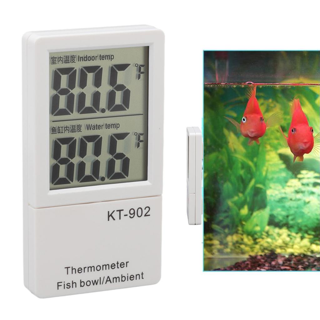 Digital Aquarium Thermometer Low Power Consumption Electronic Digital Fish in and Out Thermometer KT902
