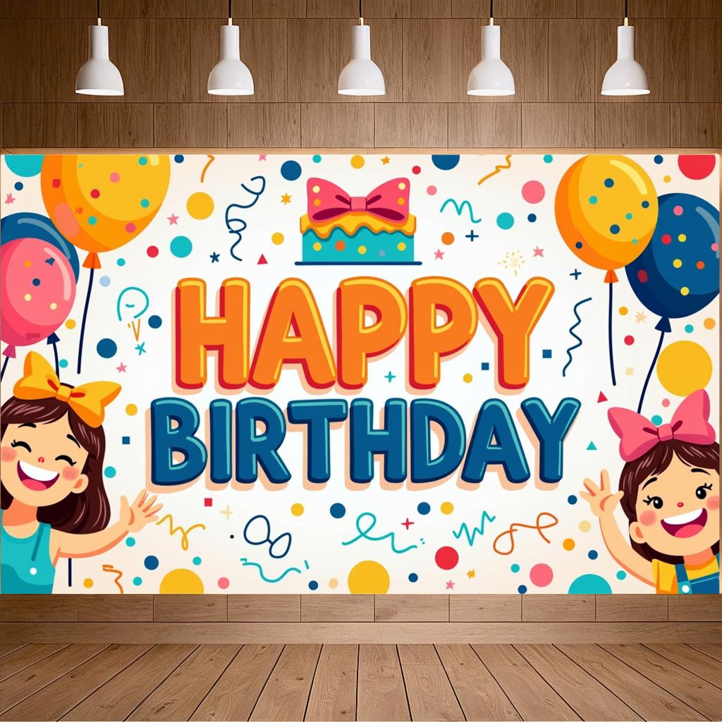 Celebration Background Kids Decoration Event Backdrop For Birthday Gathering Indoor Decoration Family Event