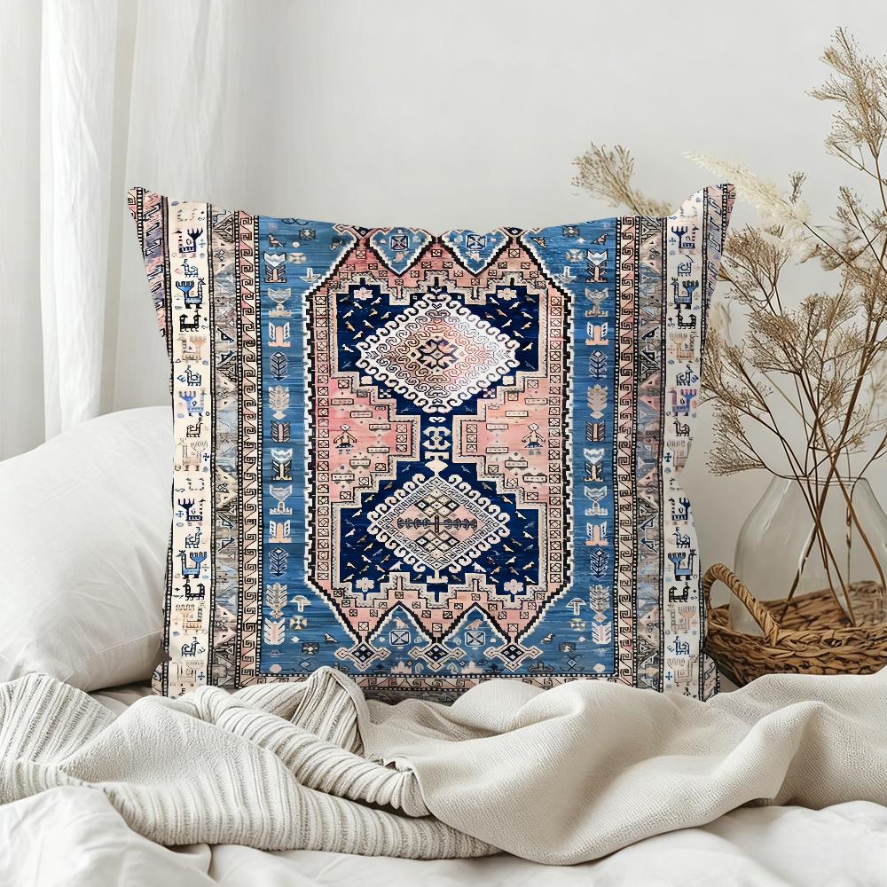 Moroccan Ethnic Style Pattern Pillow Case Bedroom Sofa Living Room Backrest Decoration Square Cushion Nap Time