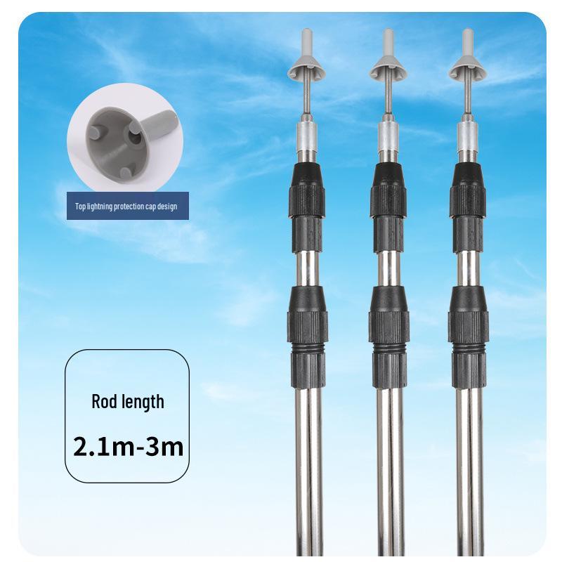Adjustable Tent & Awning Support Pole - Retractable Canopy & Sunshade Net Pole