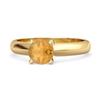 Solitaire 0.25 Cts Brilliant Cut Citrine 925 Sterling Silver Gold Vermeil Promise Ring