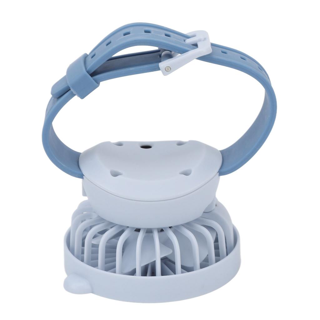Protable Watch Fan with Adjustable Wristband Children Cartoon Electric Fan Built In Battery Blue