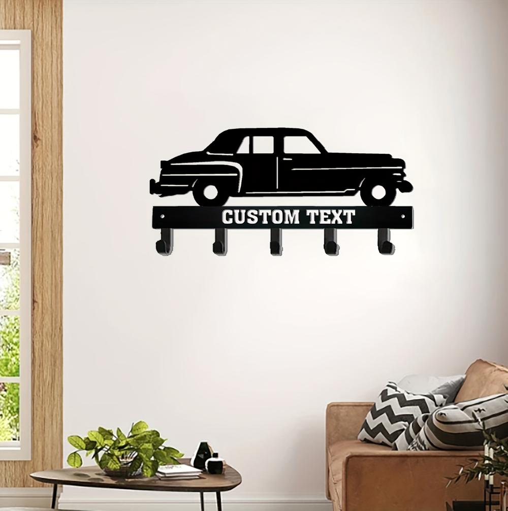 Custom Metal Wall Hooks Retro Car Shape Set Key Holder Garage Decor