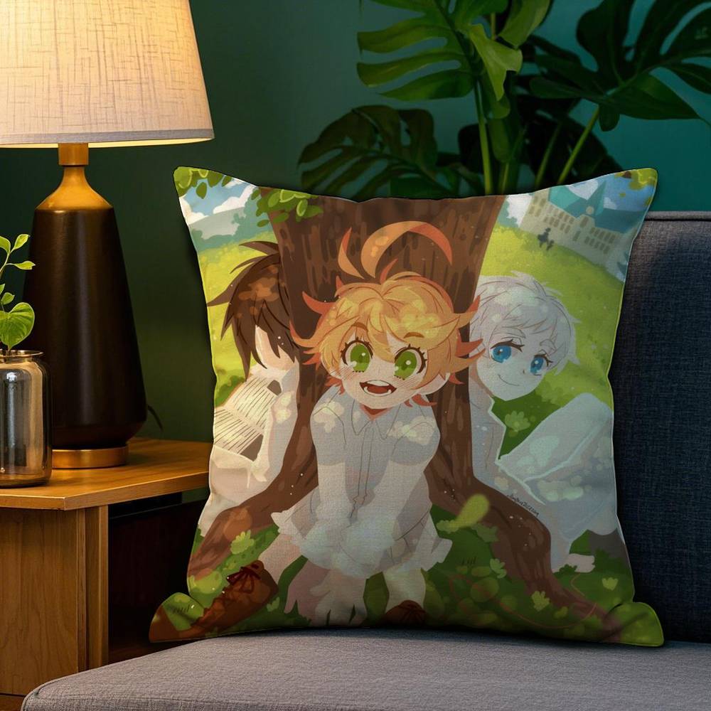 The Promised N-Neverland Pillow Case Plush Linen Soft Double Sided Printed Design Throw Cushion Decorative Home