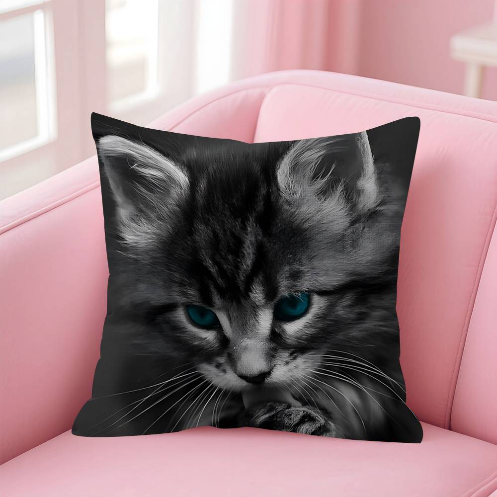 Maine Coon Cat Maple Design Cushion Cover Happy Autumn Harvest Decor Holiday Decorati Pillow Cover