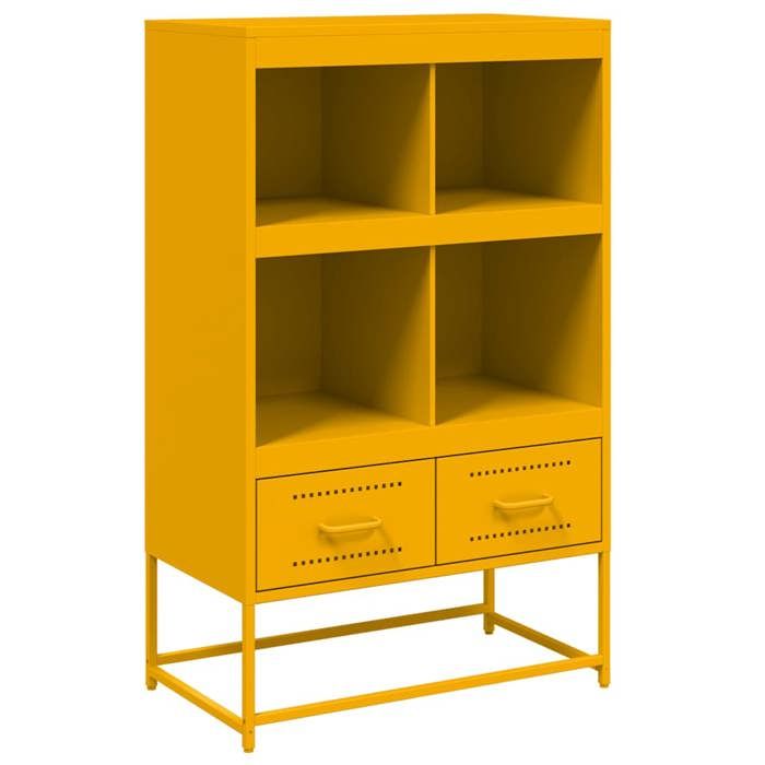 VidaXL High Buffet, Cabinet with Drawers and Compartments, Storage Furniture, Living Room Organizer, Yellow 846605