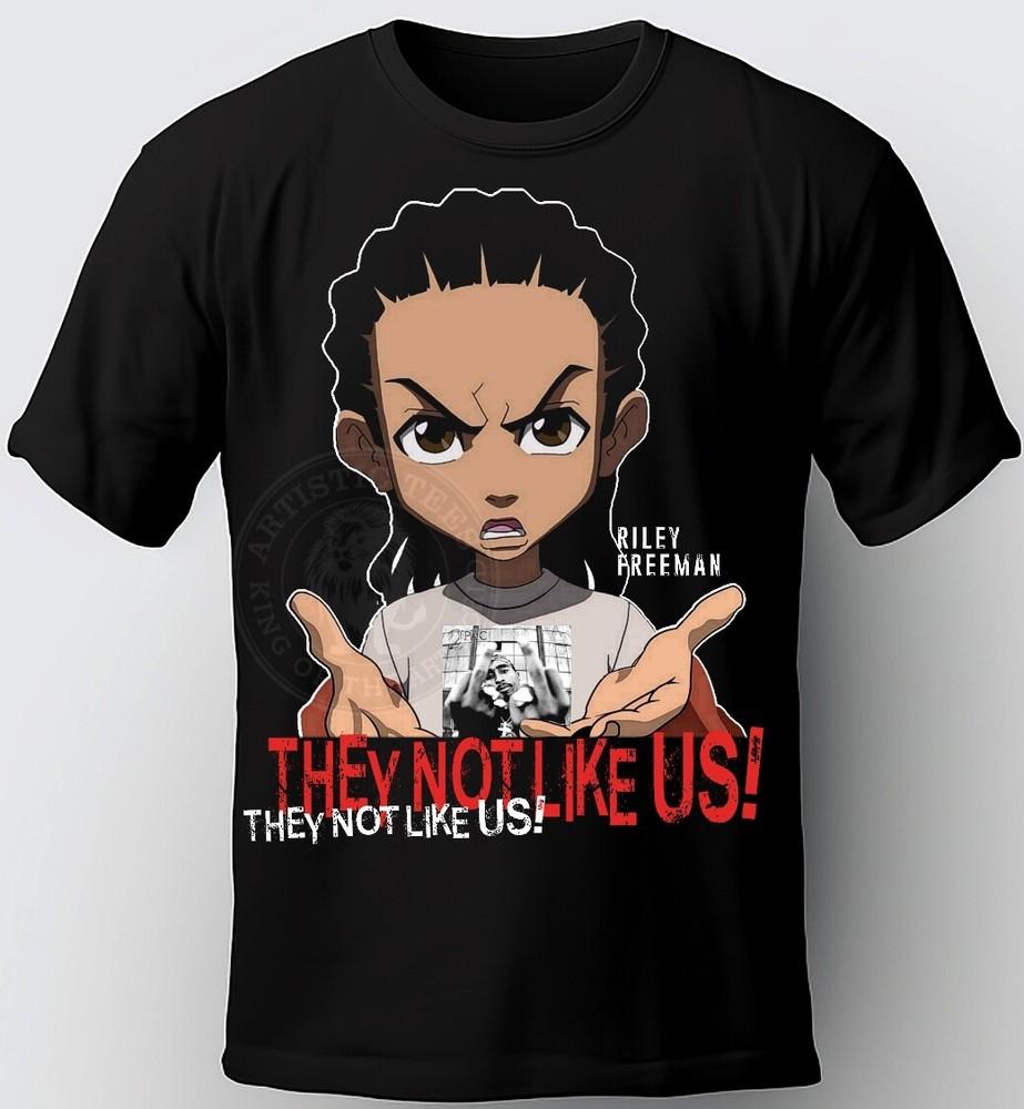 RILEY T-SHIRT. BLACK TEE. THEY NOT LIKE US. BOONDOCKS , HUEY FREEMAN SHIRT. Unisex T-Shirt XL