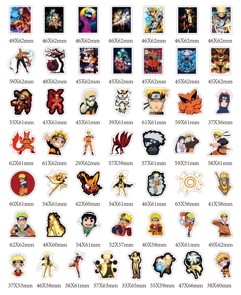 Naruto Waterproof Vinyl Stickers Removable No Residue for Laptop Phone Bottle Luggage Anime Fans Gift