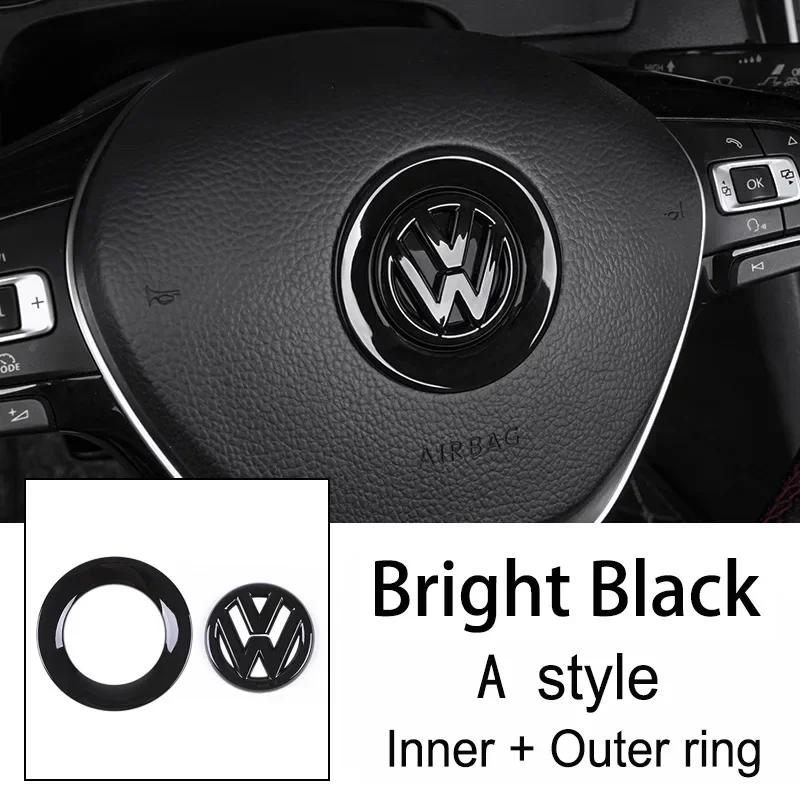 BSN1 Emblems Car Steering Wheel Emblem Sticker Interior Accessories For Volkswagen GTI Polo Golf Passat Scirocco Beetle Tiguan Magota