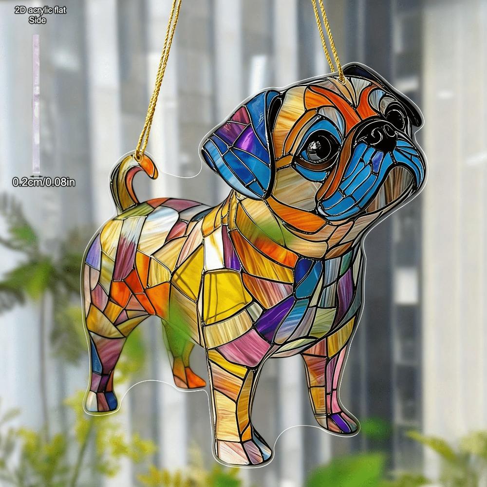 Gothic Abstract Art Style Acrylic Dog Animal Pendant Decoration New Dog Pendant Home Window Decorative Ornaments, Sun Catcher