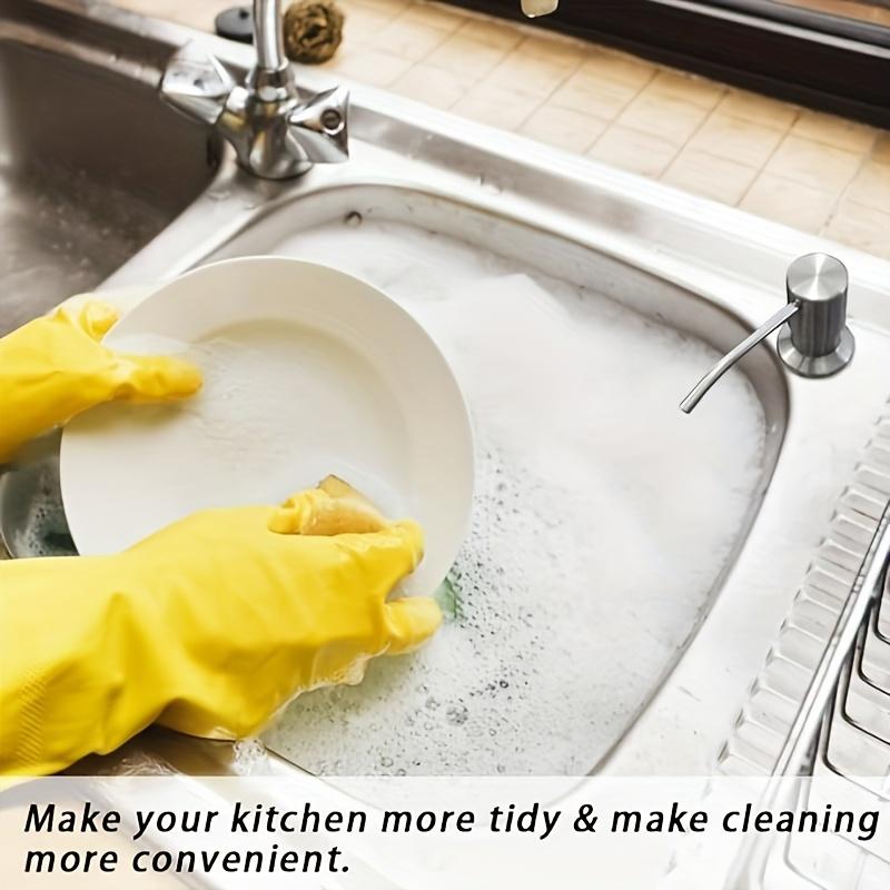 Kitchen Sink Liquid Pump Head Stainless Dish Soap Dispenser with Extension Tube for DishClean & Hand Sanitizer Bathroom Accessor