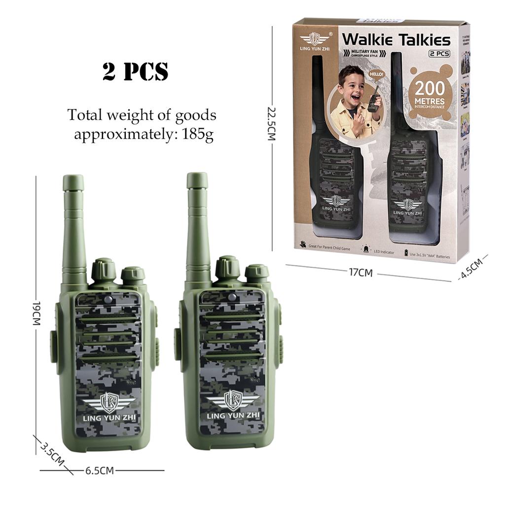 2Pcs Electronic Long Range Walkie Talkie Toys, Intercom Mini Interphone Digital Sound Communication Game Indoor and Outdoor