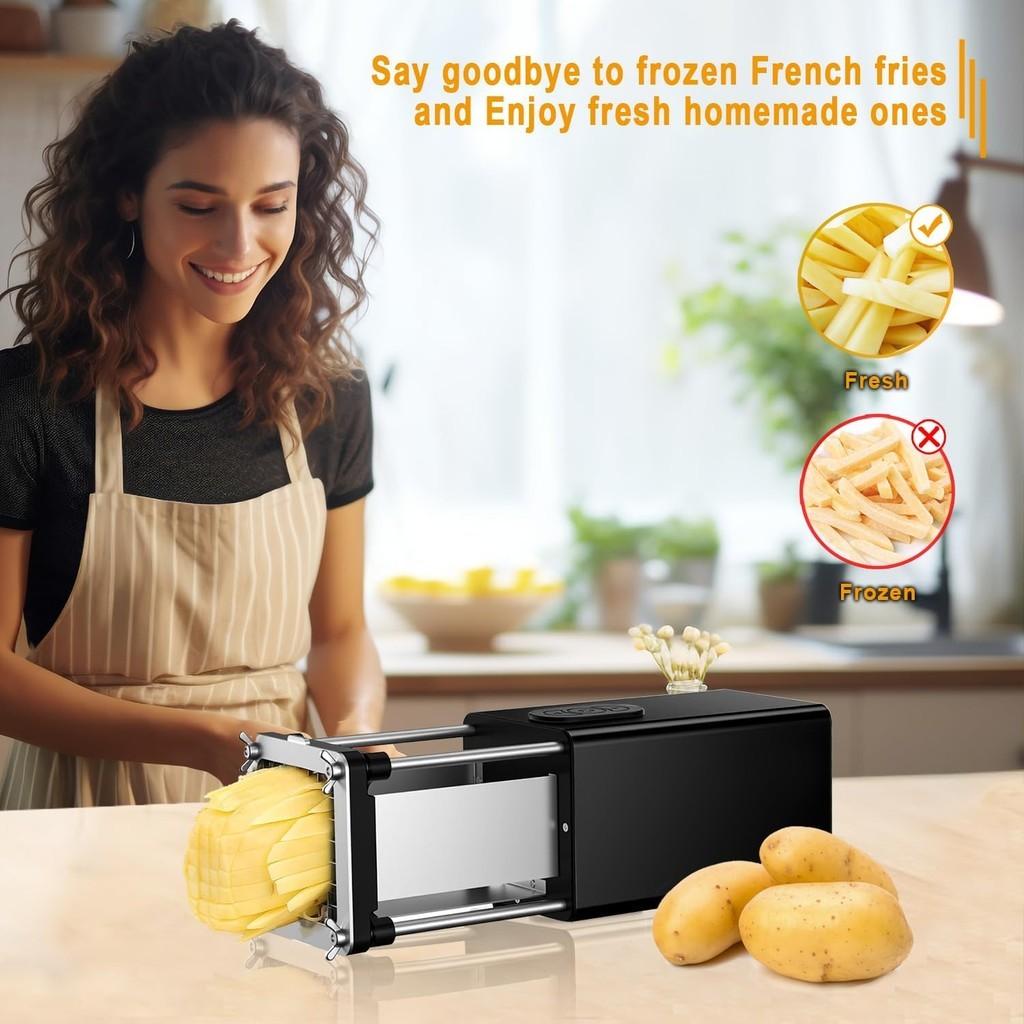 Elektrischer Pommesschneider aus Edelstahl Professioneller Gewerblicher Kartoffelschneider Multifunktioneller Lebensmittelhacker