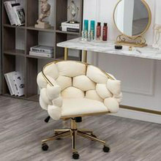 Net Red Petal Swivel Chair: Comfortable Backrest for Home, Office, or Makeup Use