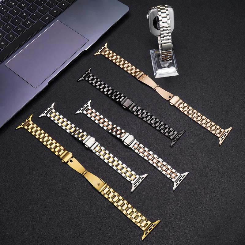 Metal Watch Band for iWatch Ultra/SE/11-1 For 38/40/41/42mm Silver & Golden For Apple Watch Strap Watch Accessories