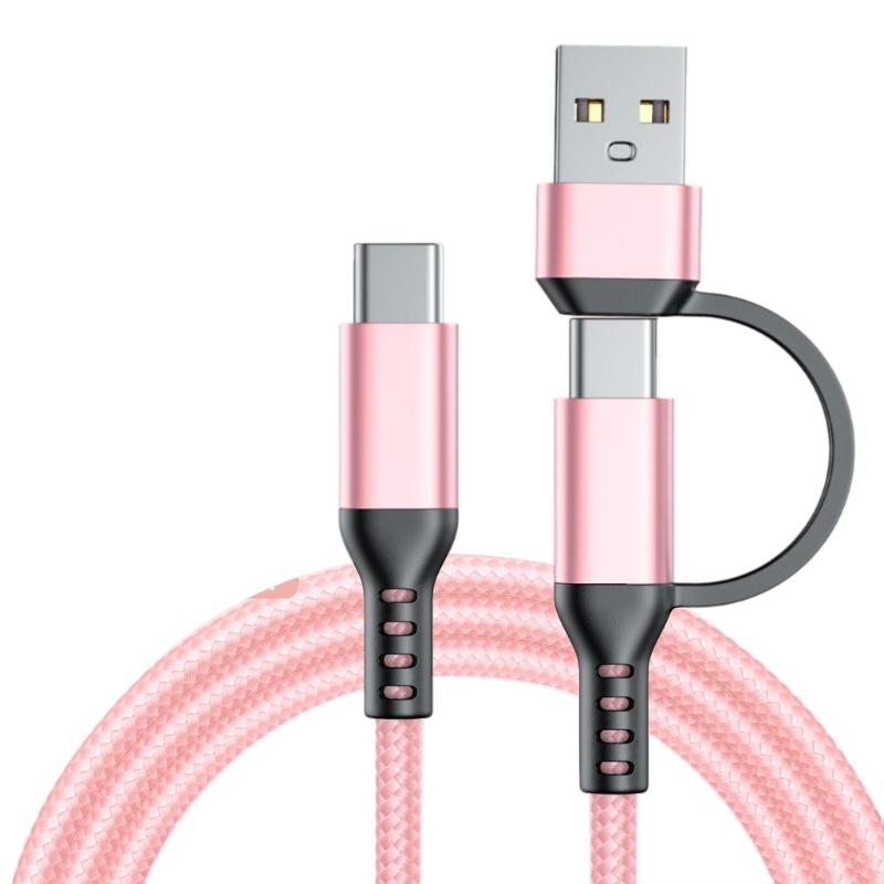 60W Fast Charge USB C Cable for Phones Nylon Braided Charging Cord Data Wire Line with Wide Compatibility 1m