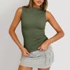 Damenmode, kurz, einfarbig, Rundhalsausschnitt, mit engen, sexy Tanktops