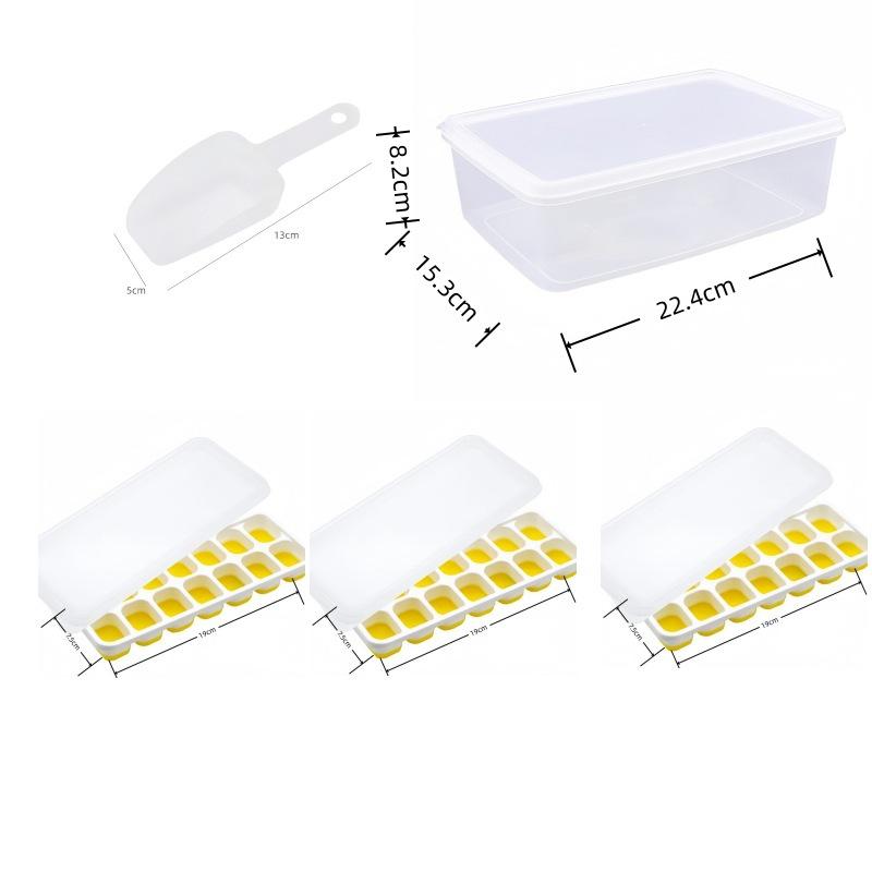 Cross-Border Ice Cube Tray - 14 Grids with Lid, Large Capacity Mold for Household Ice Storage